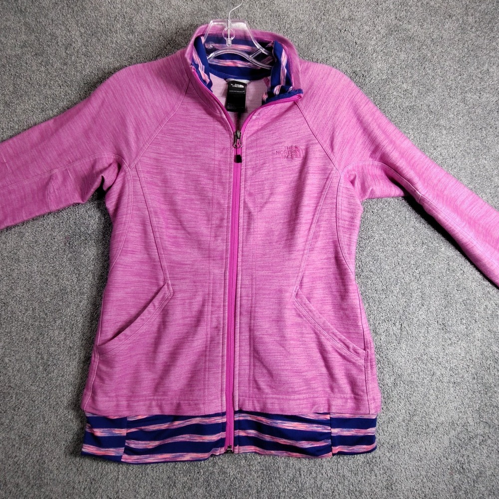 The North Face Womens Full Zip Hoodie Long Sleeve Jacket Size S Pink Outdoor